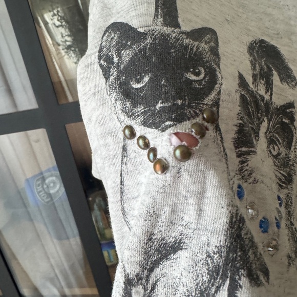 Vintage 1993 Cats embellished tee tshirt loft short sleeve graphic single stitch - Picture 13 of 13